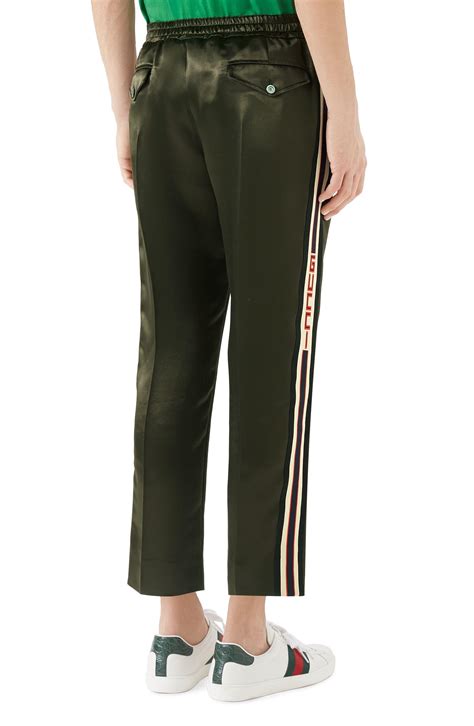 gucci tag track pants green red|Gucci track pants men.